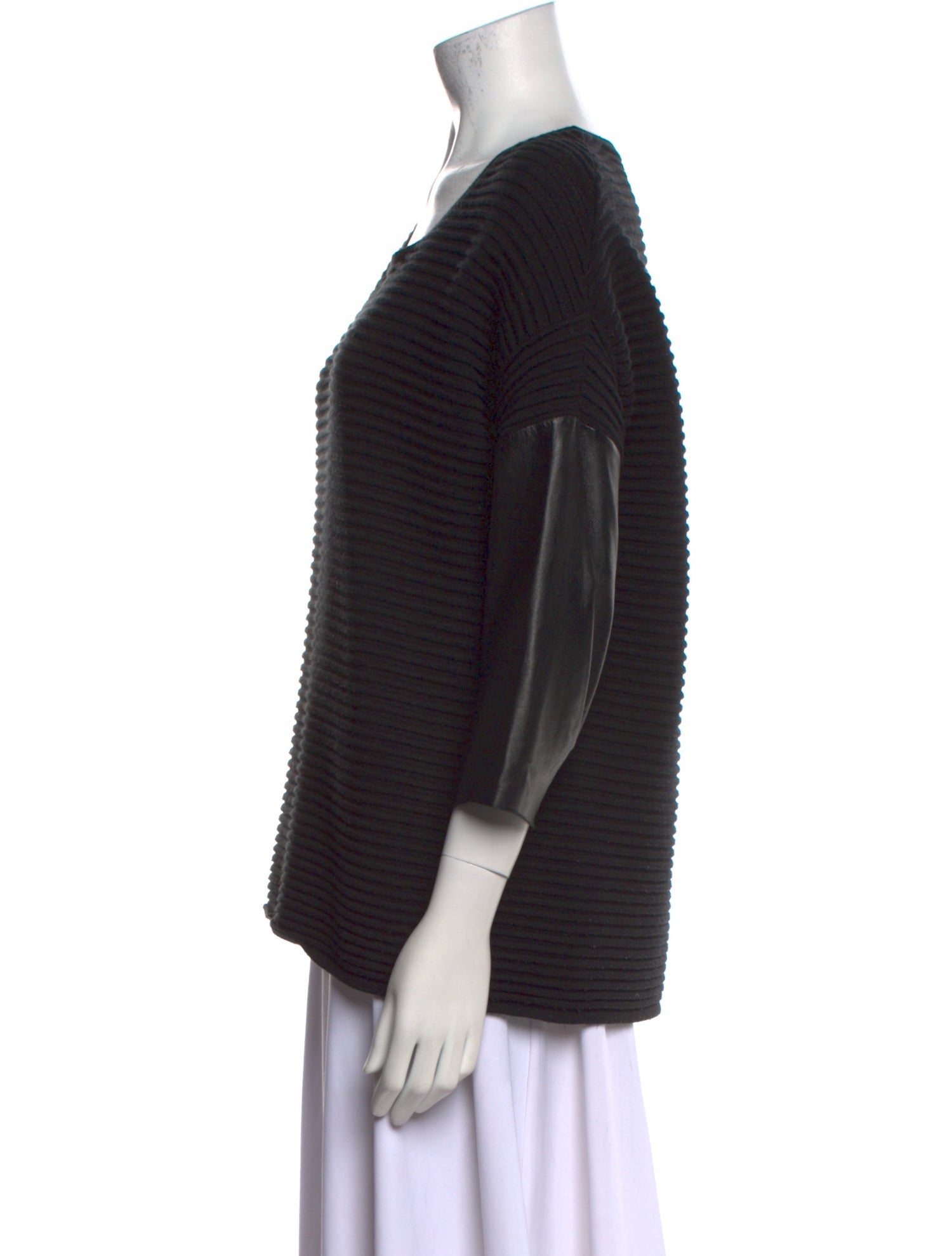 Sandro Scoop Neck Three-Quarter Sleeve Top