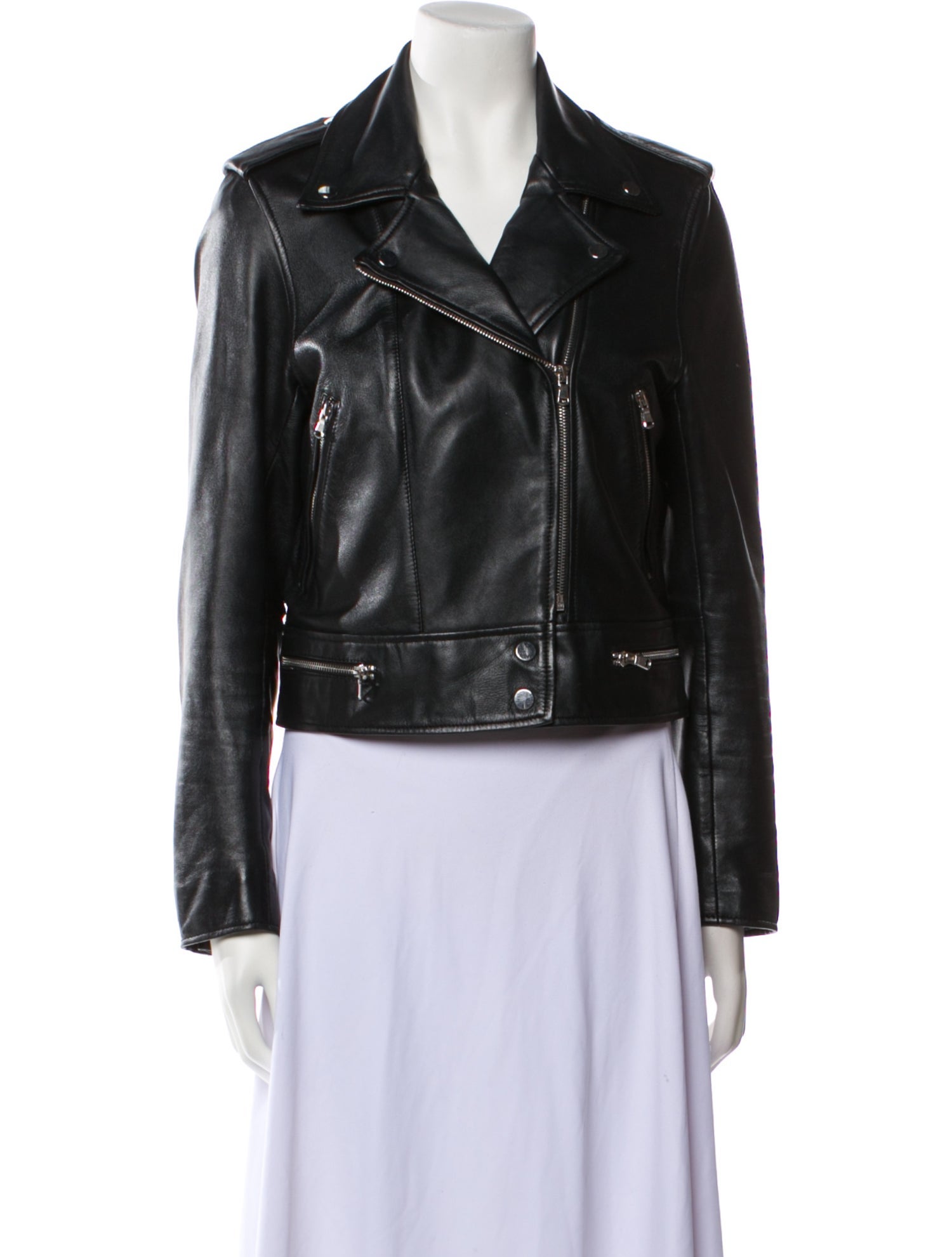 Sandro Lamb Leather Biker Jacket
