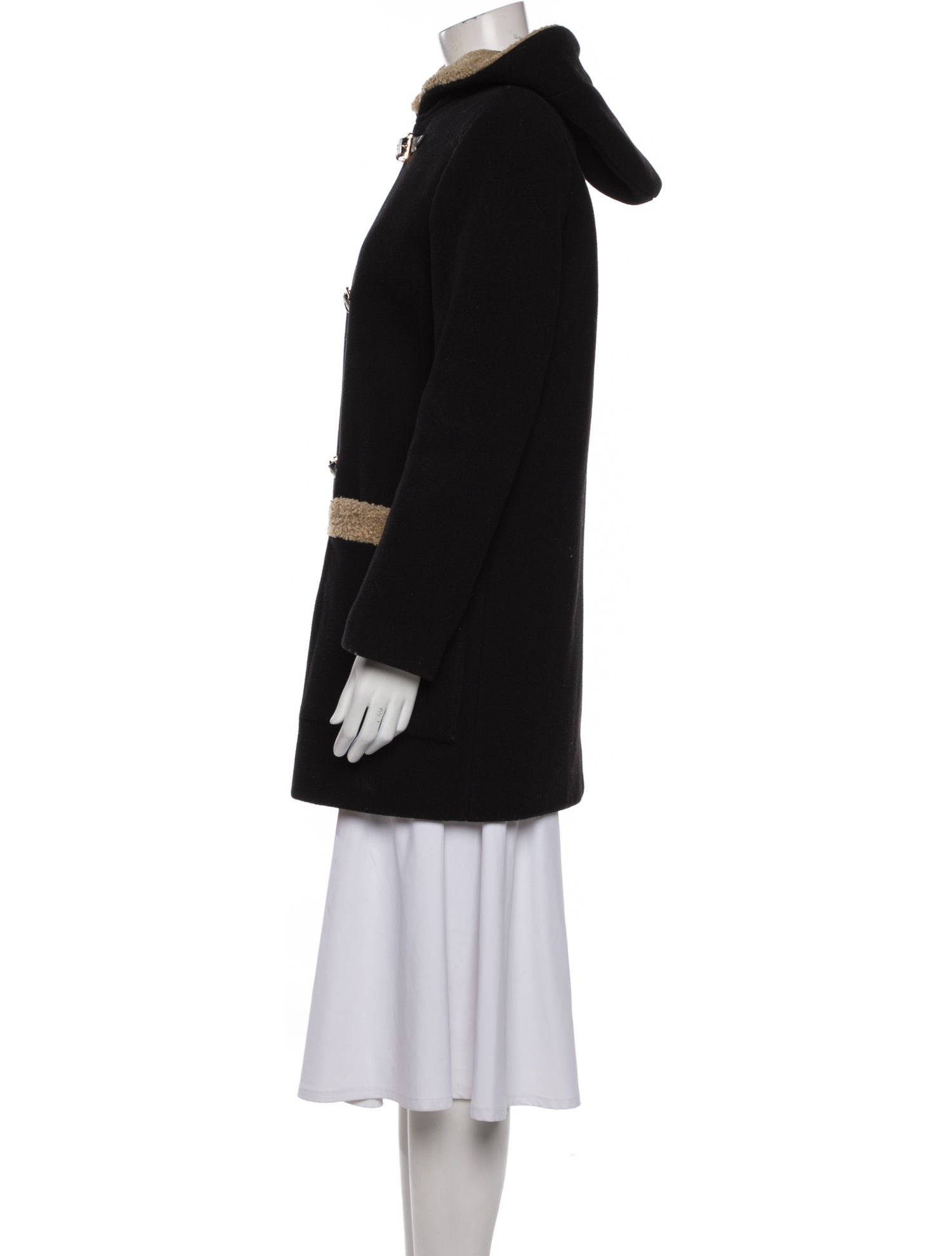 Sandro Wool Fur Coat