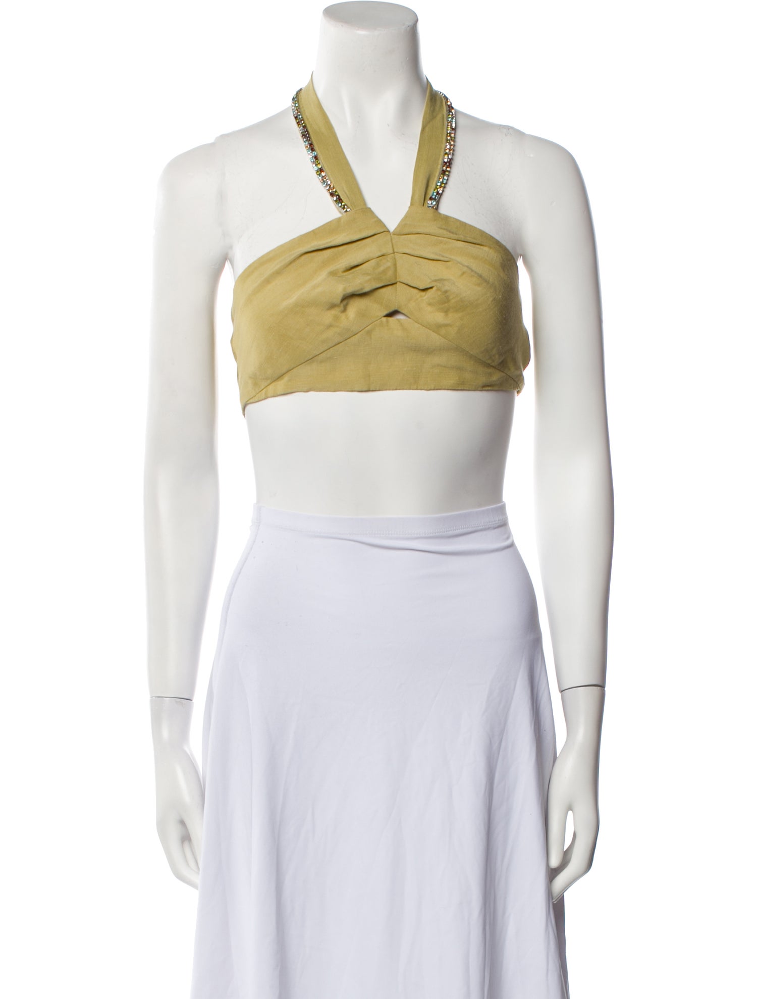 Sandro Wool Halterneck Crop Top