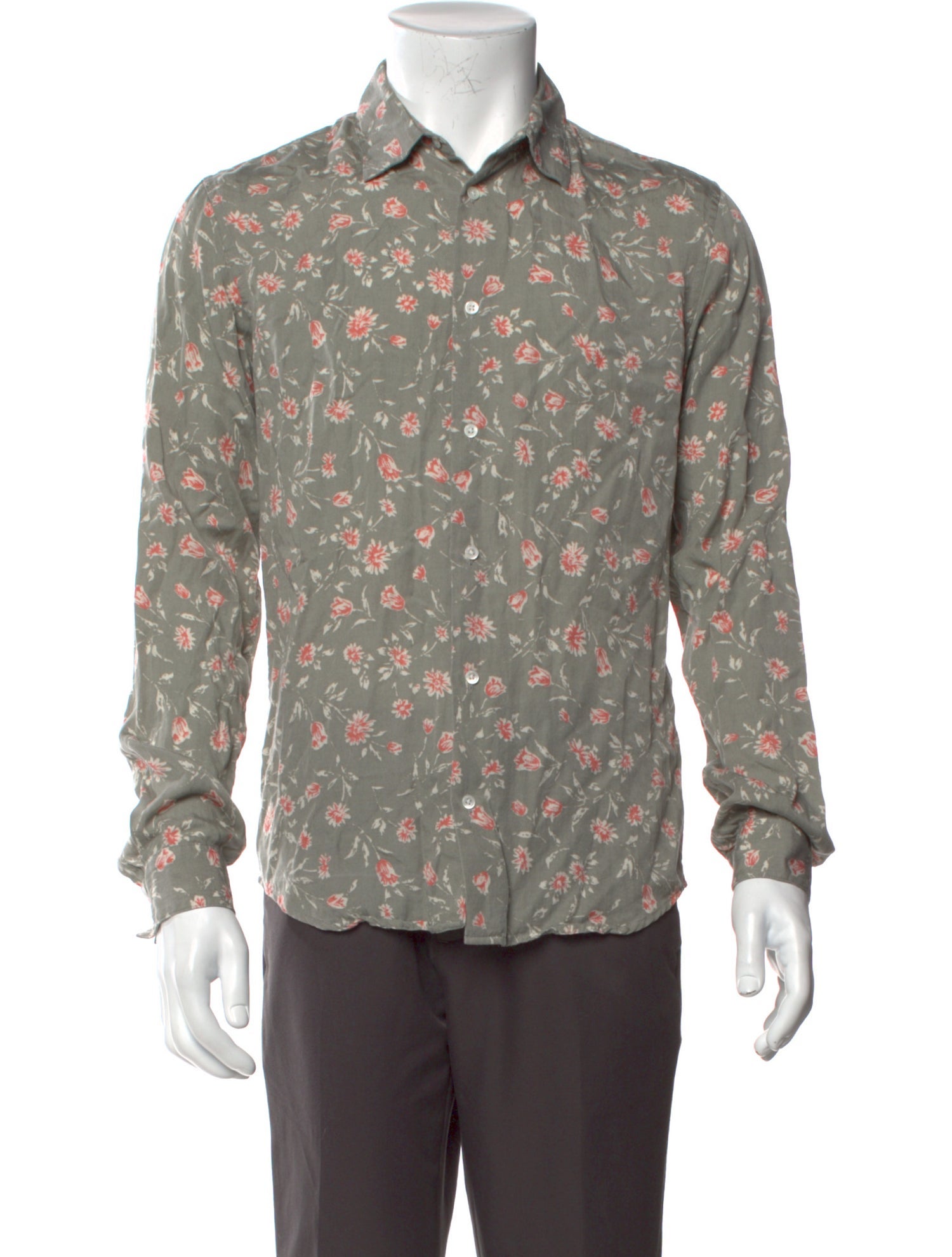 Sandro Floral Print Long Sleeve Shirt