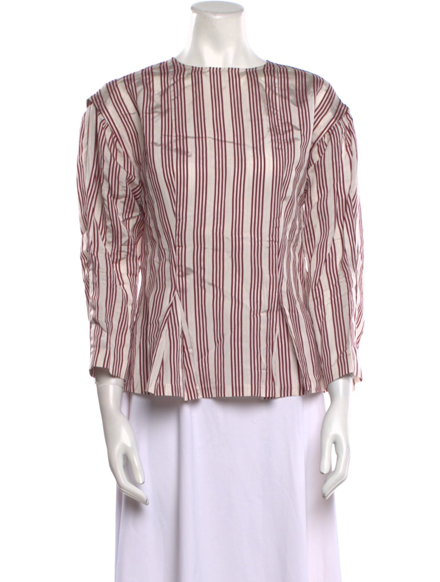 Sandro Striped Bateau Neckline Blouse