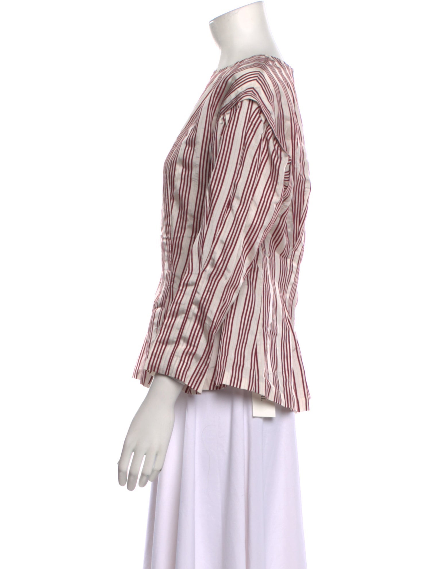 Sandro Striped Bateau Neckline Blouse