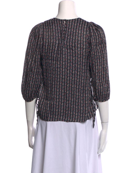 Sandro Plaid Print Bateau Neckline Crop Top