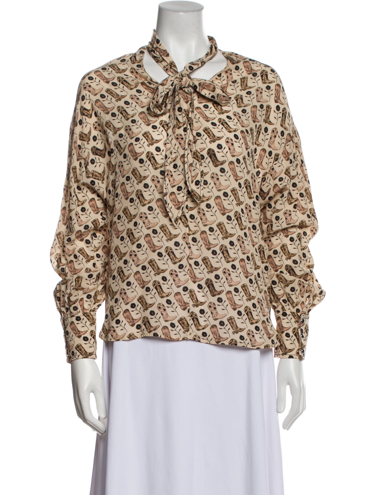 Sandro Printed Mock Neck Sweatshirt