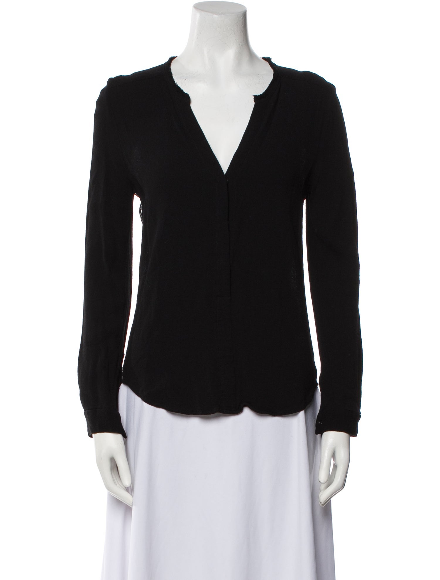 Sandro V-Neck Long Sleeve Blouse