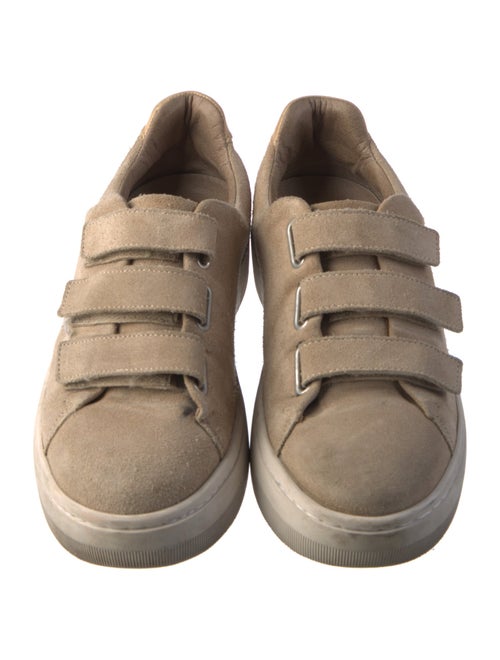 Sandro Suede Colorblock Pattern Sneakers