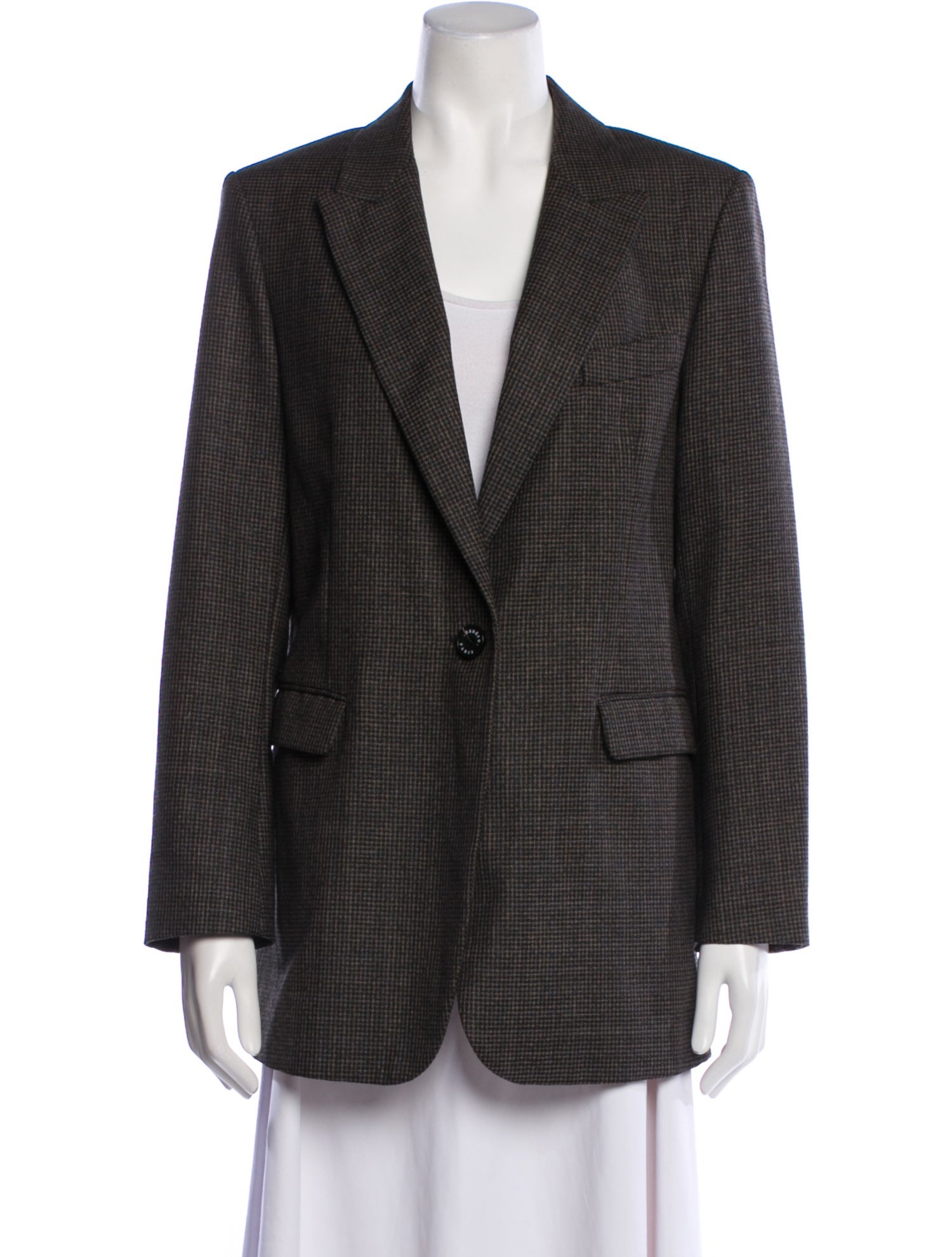 Sandro Plaid Print Blazer