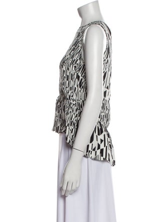 Sandro Printed Bateau Neckline Top