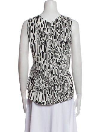 Sandro Printed Bateau Neckline Top