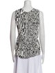 Sandro Printed Bateau Neckline Top