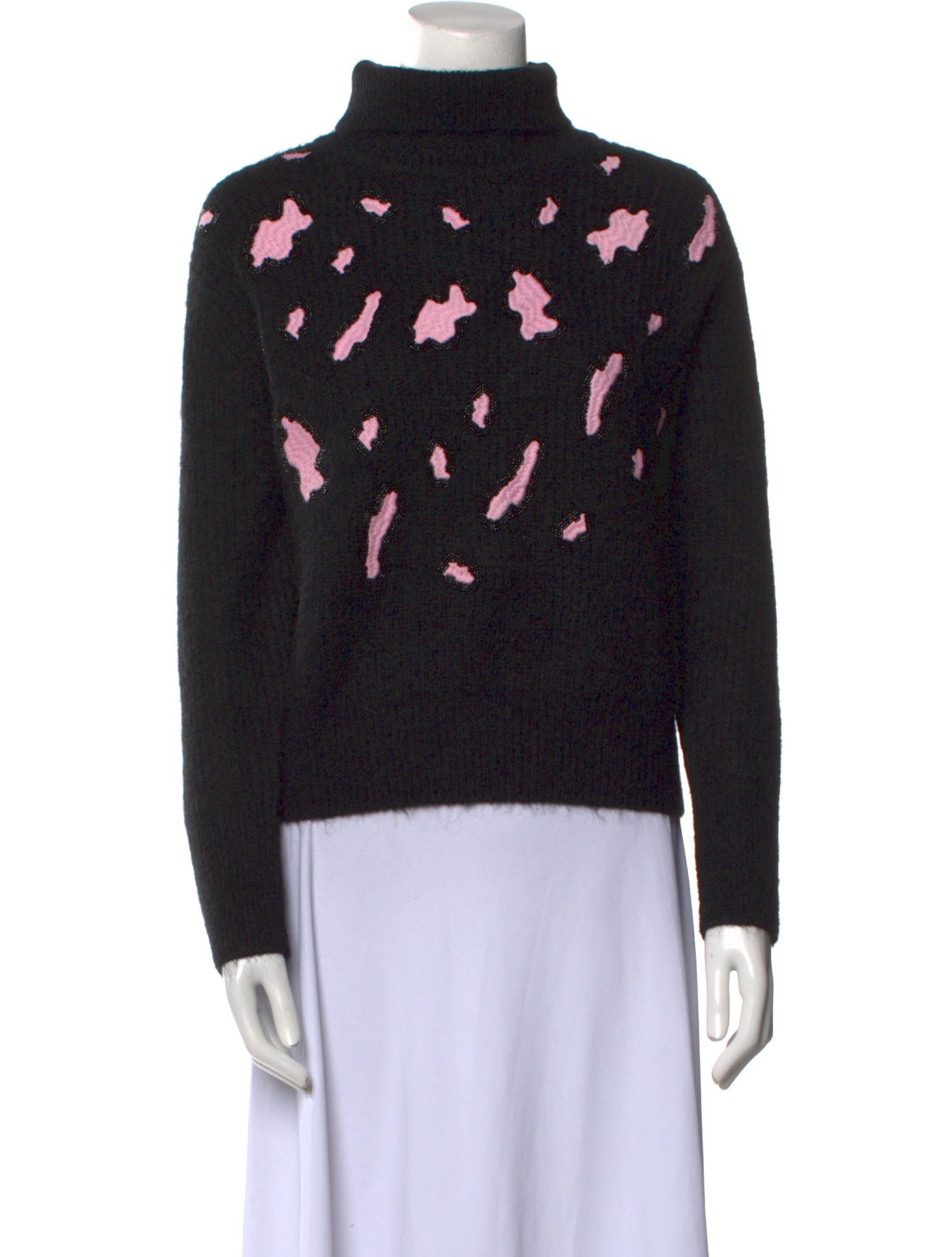 Sandro Printed Turtleneck Sweater