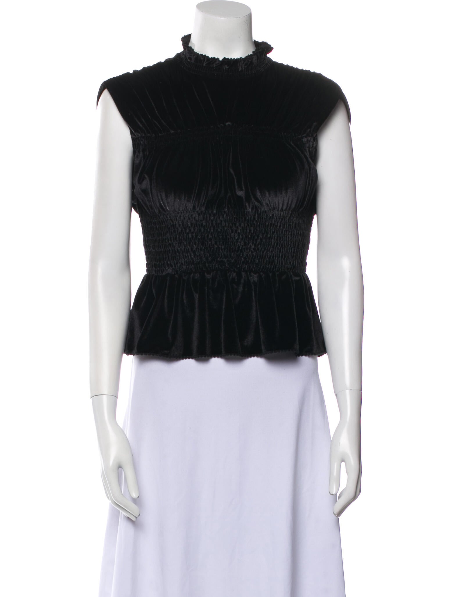 Sandro Mock Neck Sleeveless Crop Top