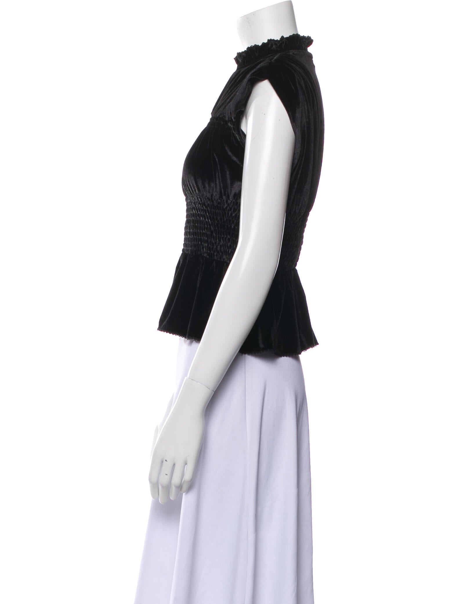 Sandro Mock Neck Sleeveless Crop Top