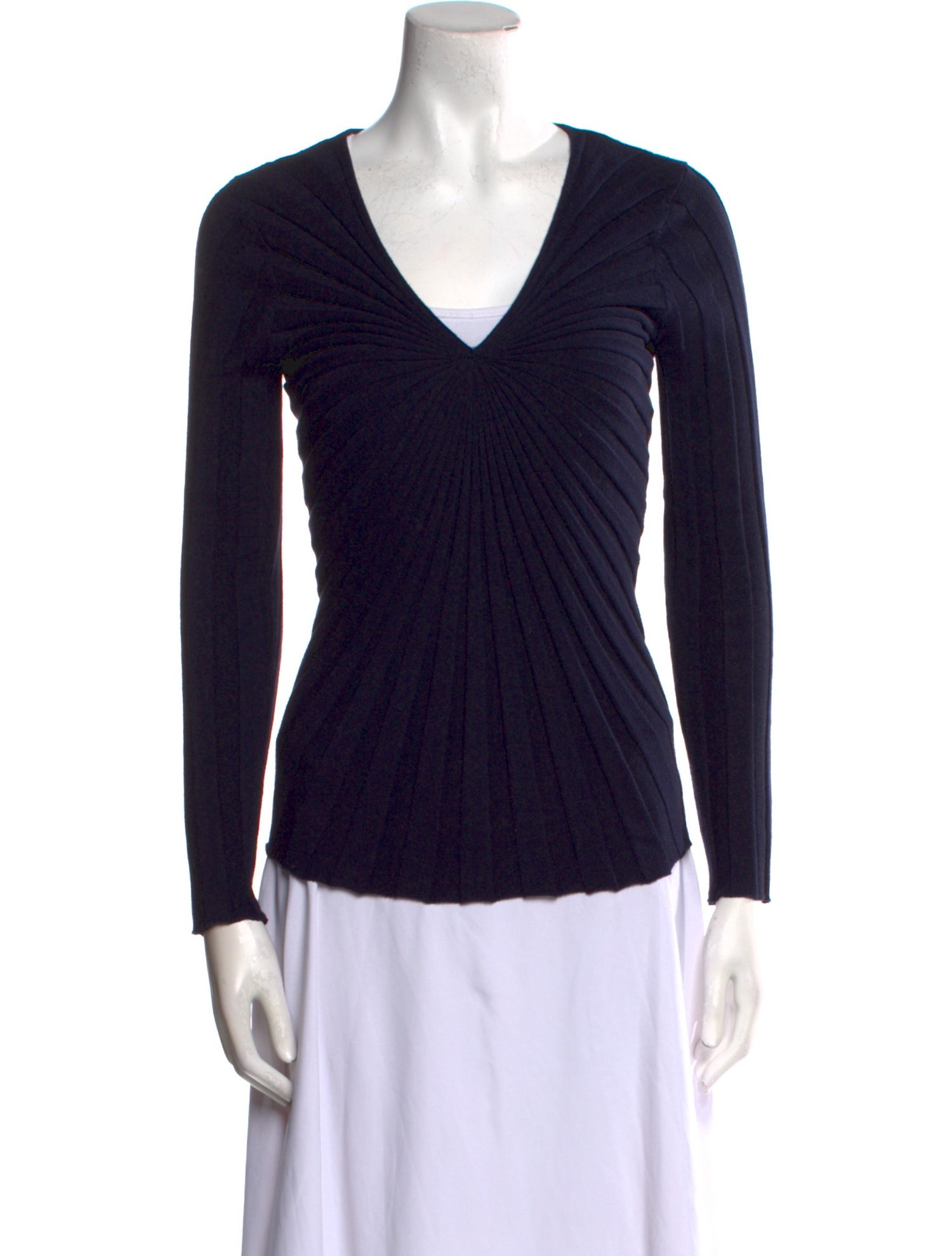 Sandro V-Neck Long Sleeve Top