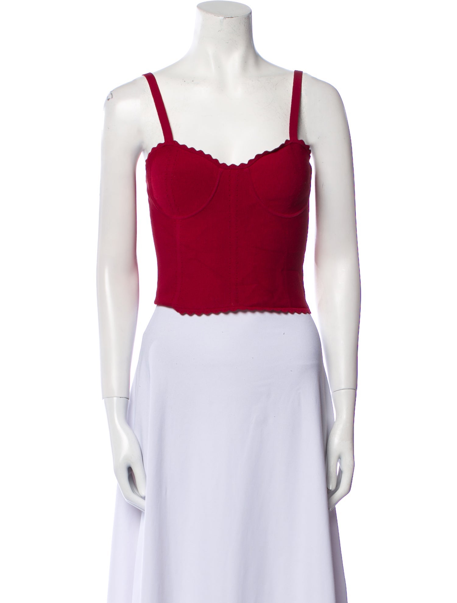 Sandro Square Neckline Sleeveless Crop Top