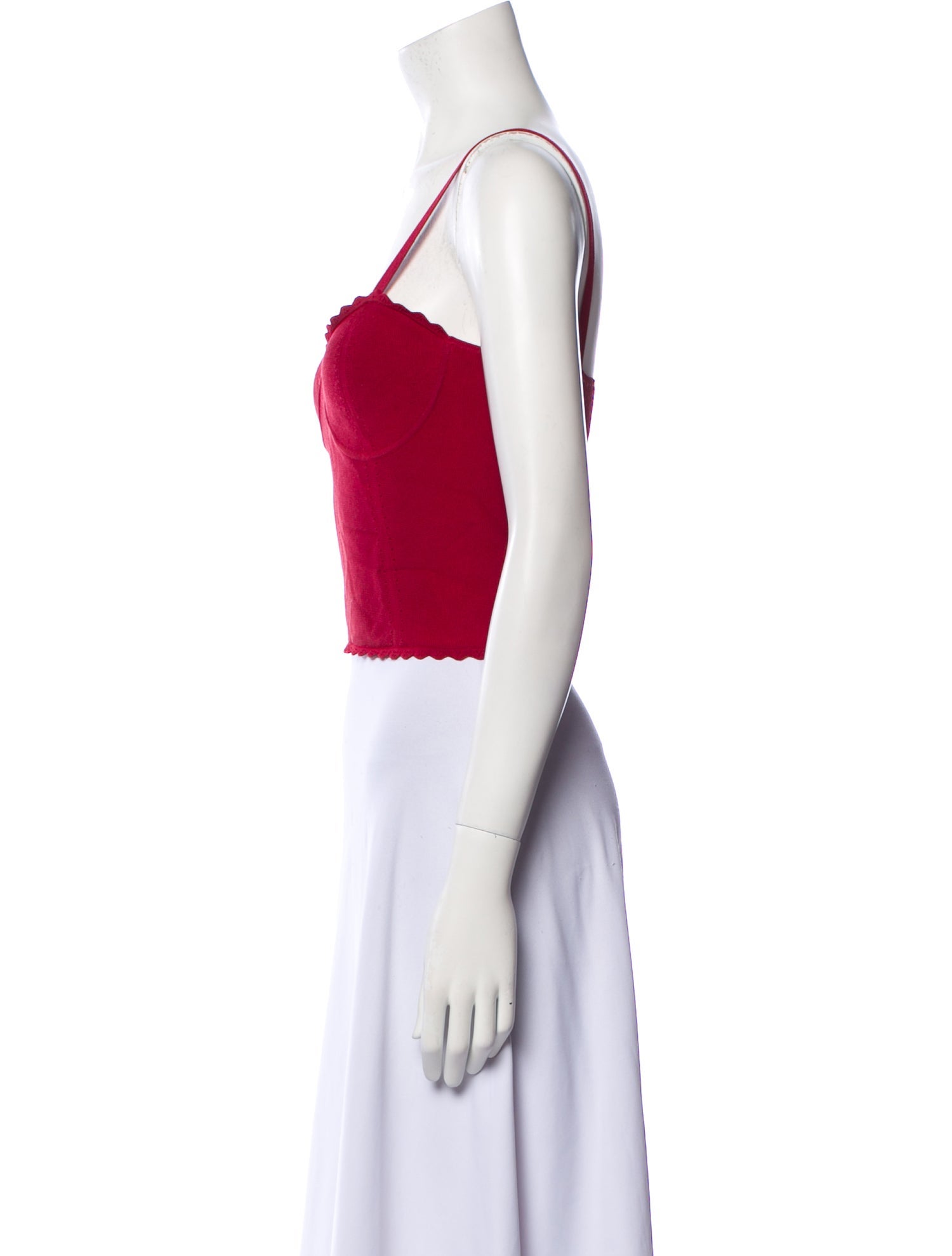 Sandro Square Neckline Sleeveless Crop Top