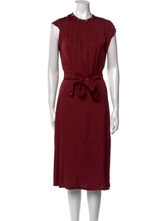 Sandro Crew Neck Midi Length Dress