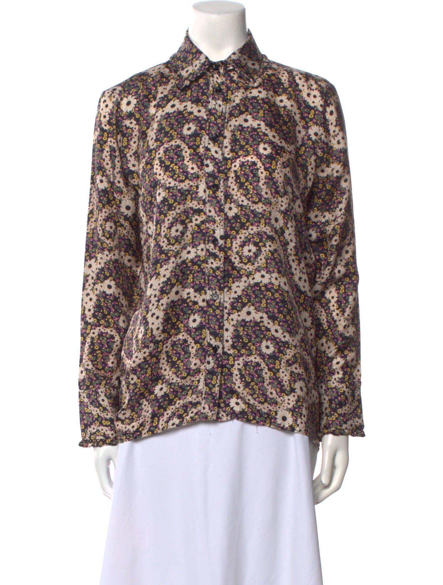 Sandro Silk Floral Print Blouse