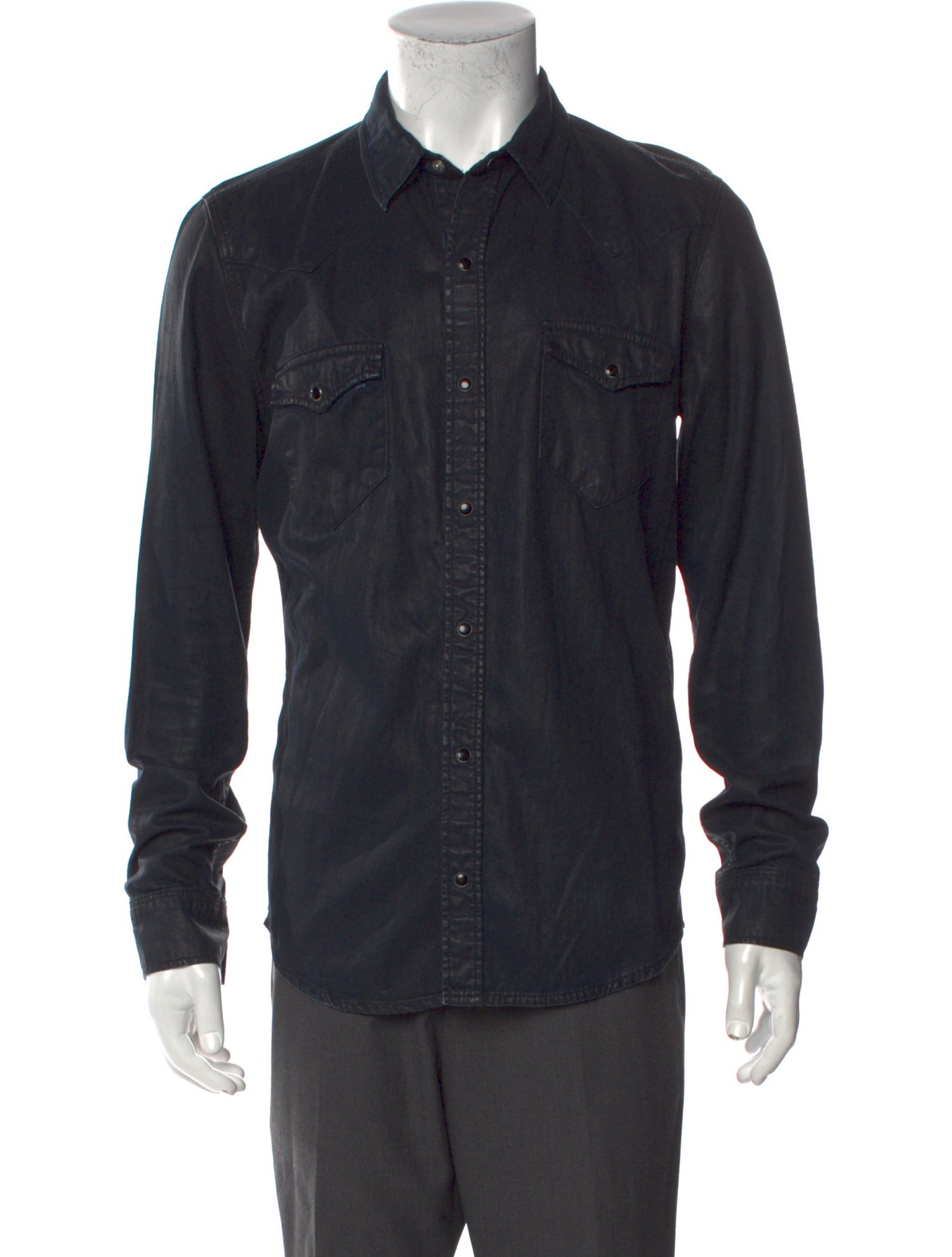 Sandro Long Sleeve Denim Shirt