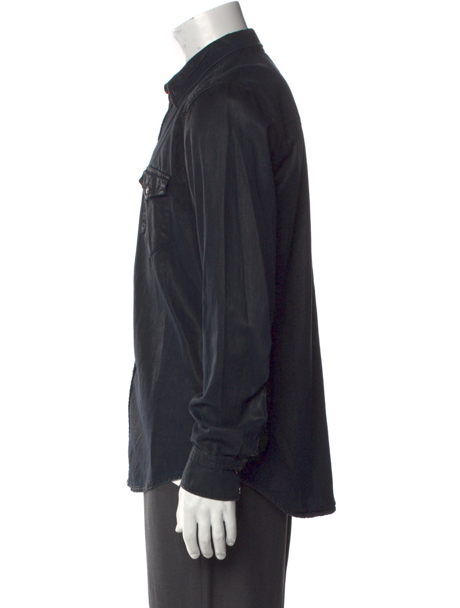 Sandro Long Sleeve Denim Shirt