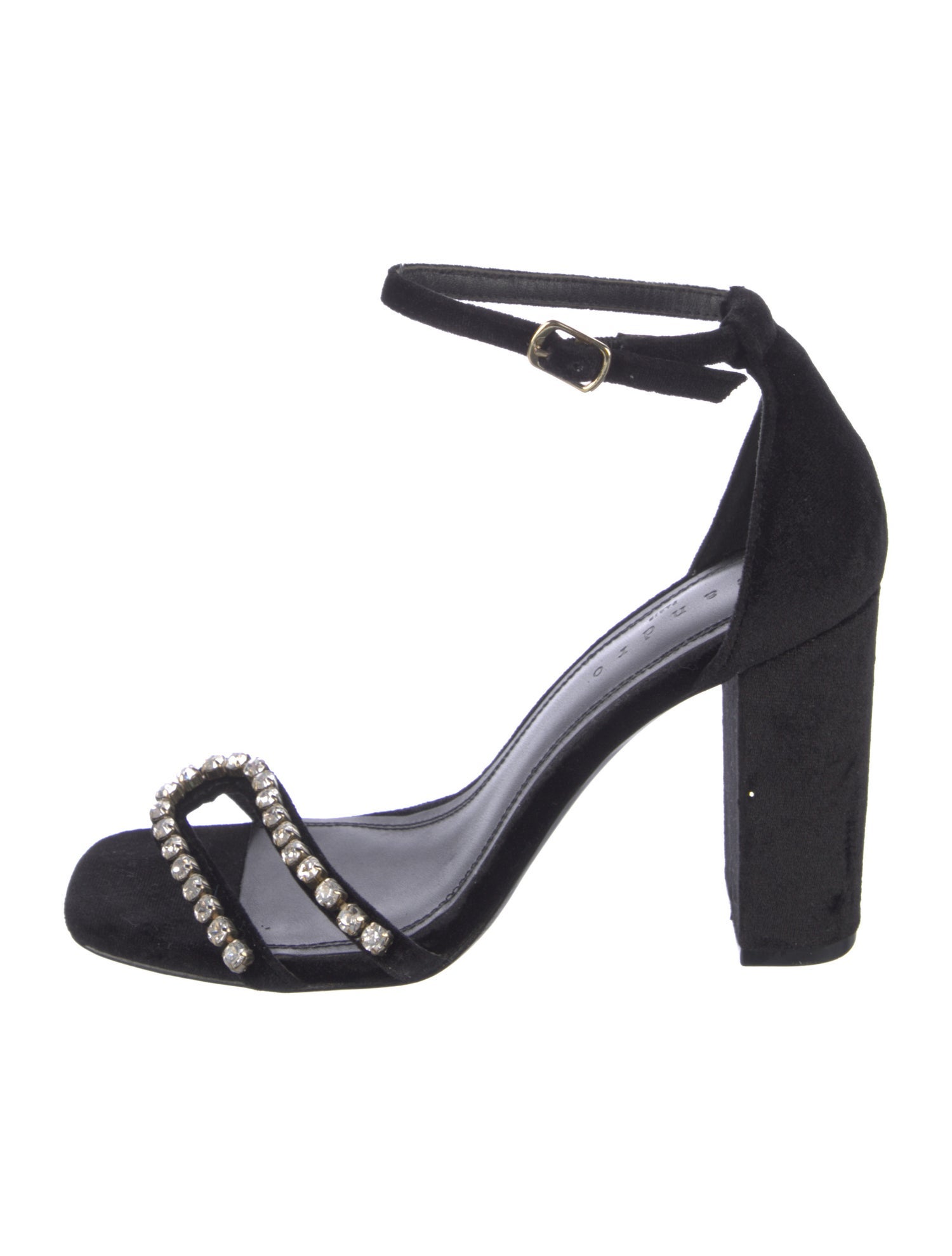 Sandro Velvet Crystal Embellishments Sandals