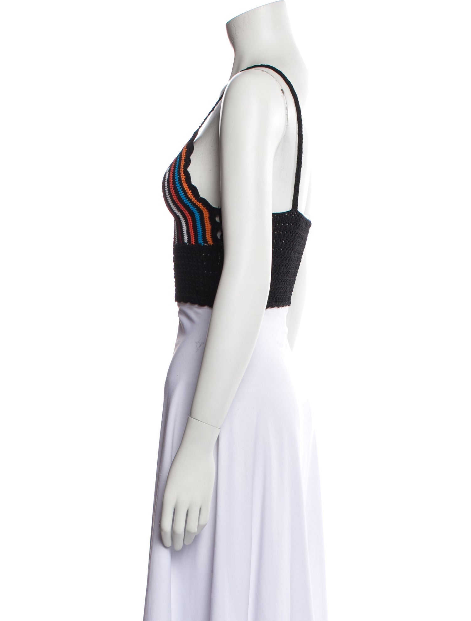 Sandro Striped V-Neck Crop Top