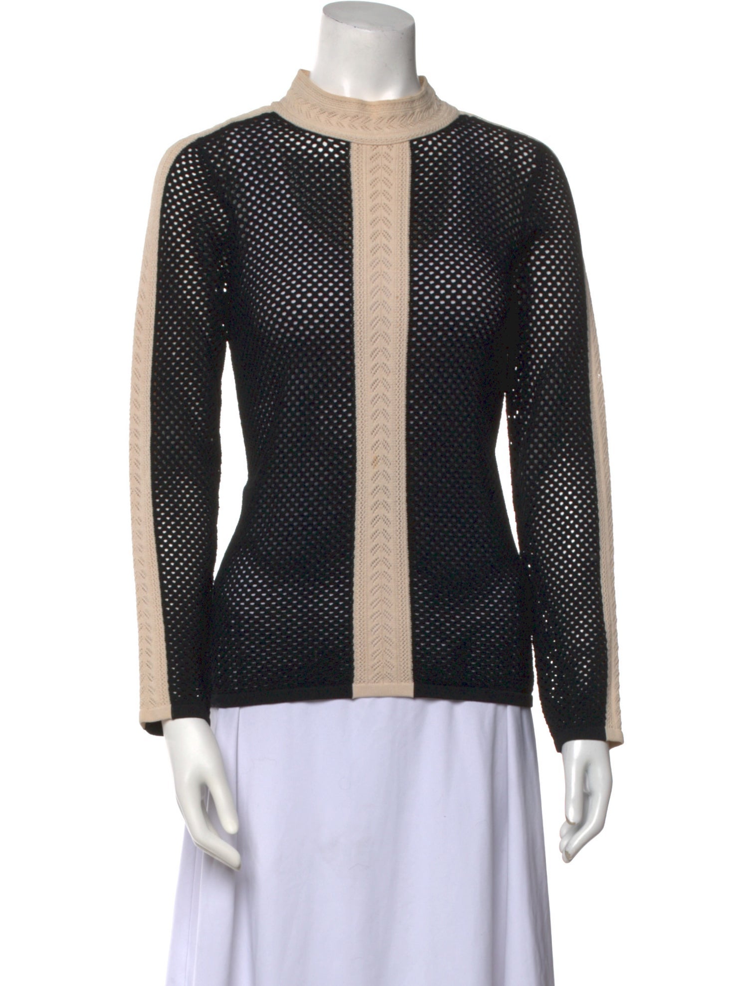 Sandro Colorblock Pattern Crew Neck Sweater