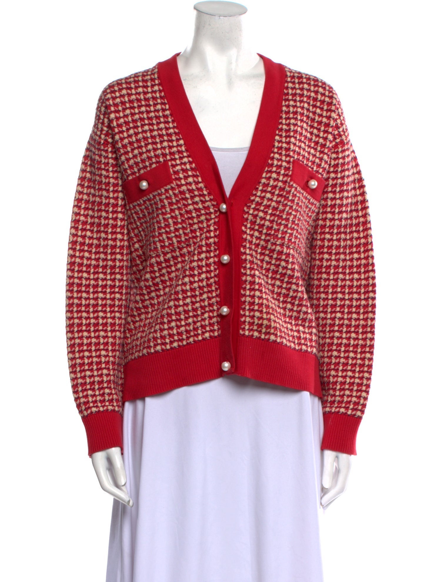 Sandro Printed V-Neck Sweater