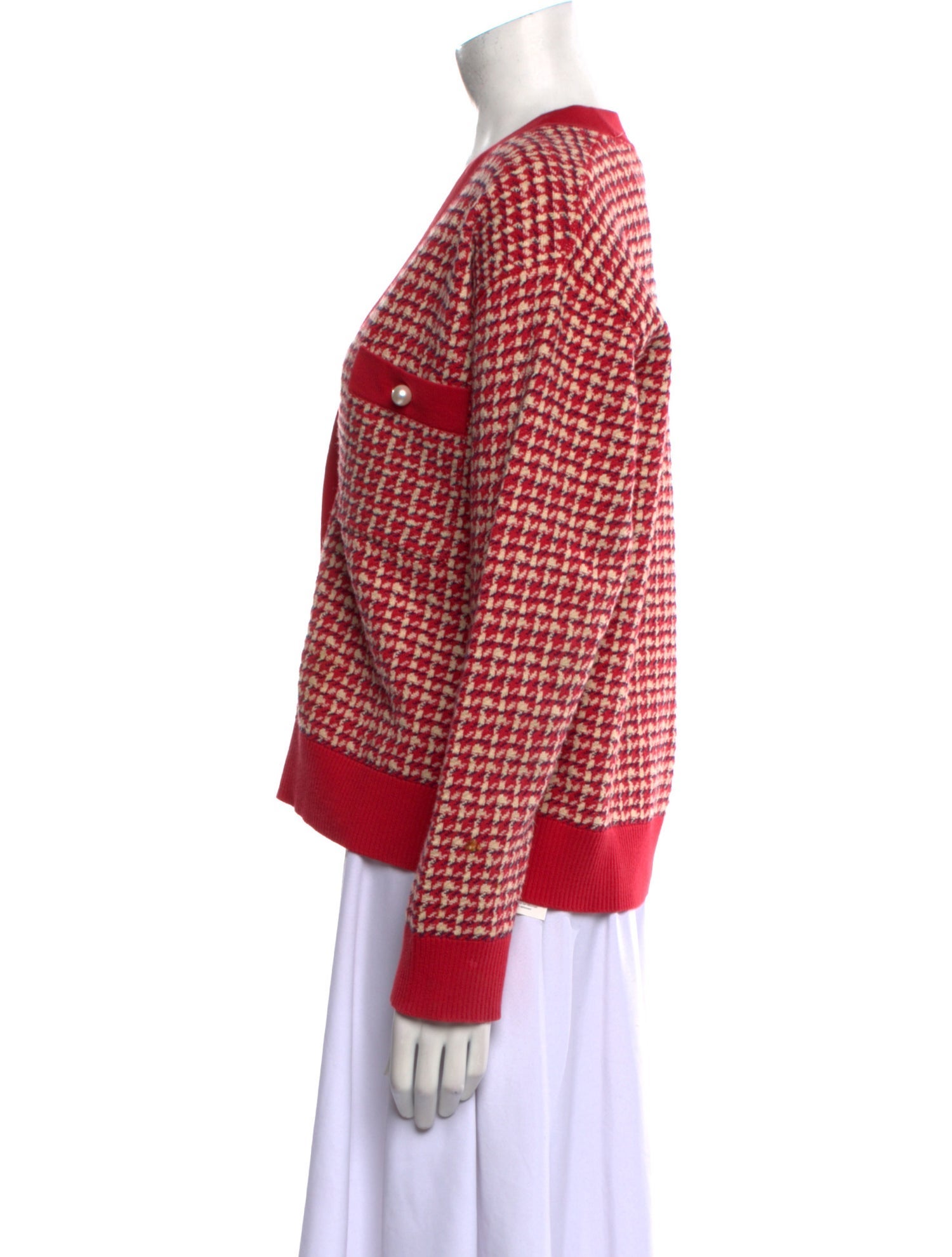 Sandro Printed V-Neck Sweater