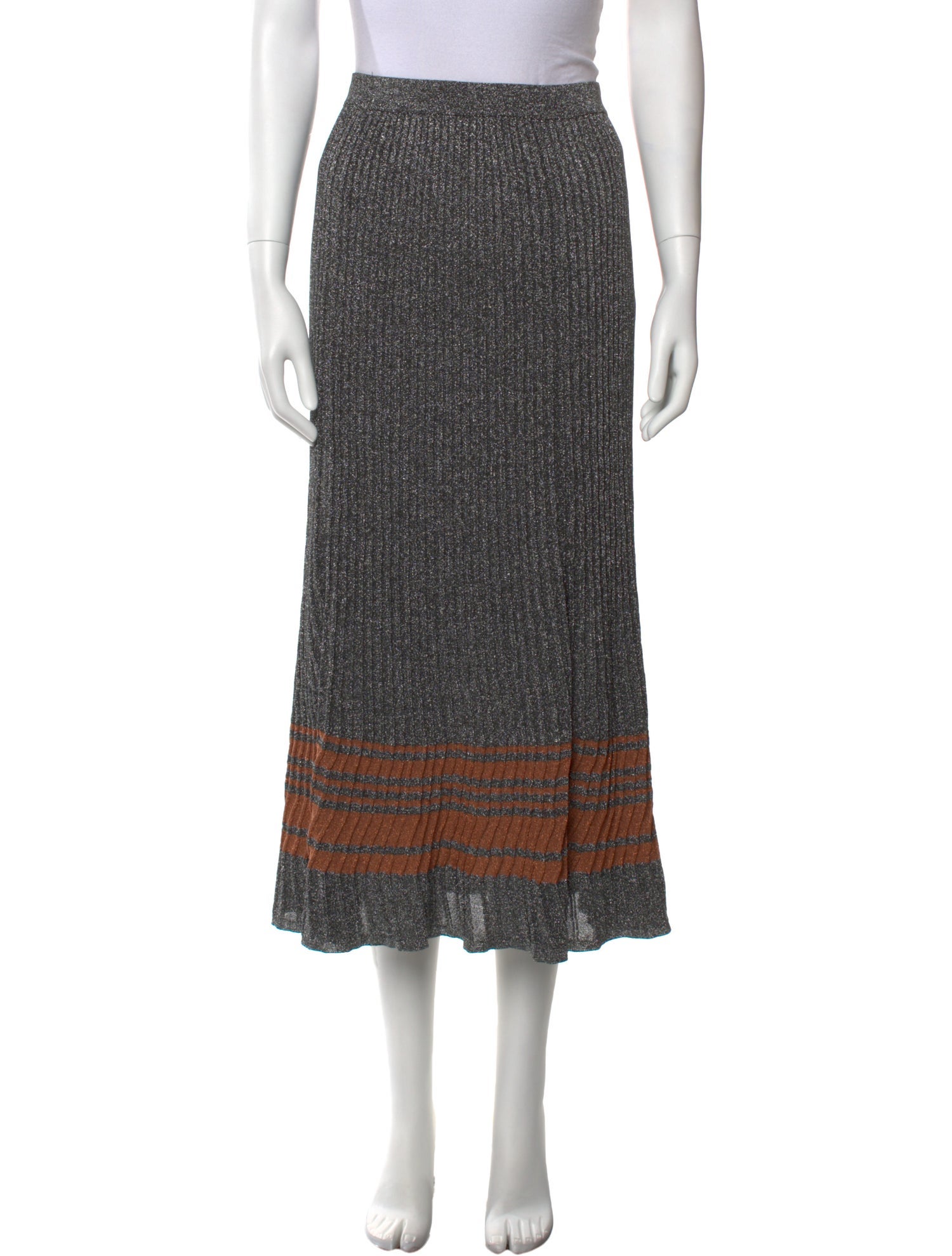 Sandro Striped Midi Length Skirt