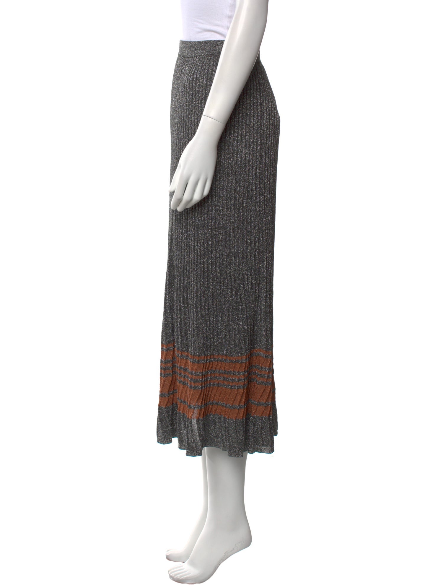 Sandro Striped Midi Length Skirt