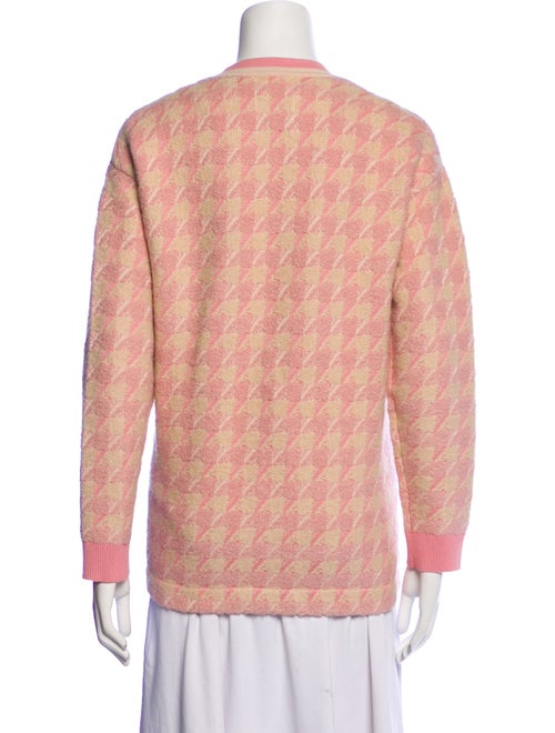 Sandro Houndstooth Print Plunge Neckline Sweater