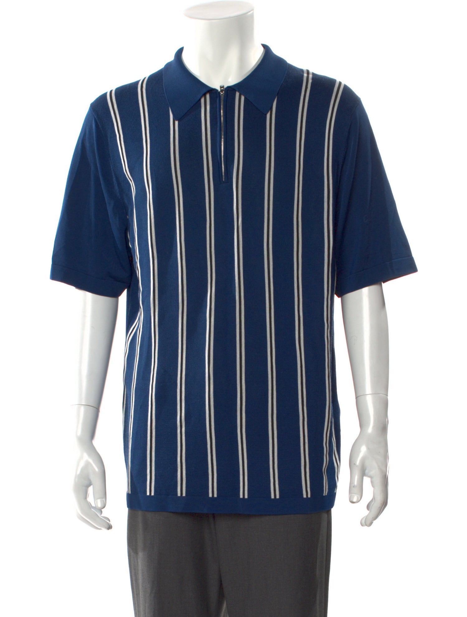 Sandro Striped Collar Polo Shirt