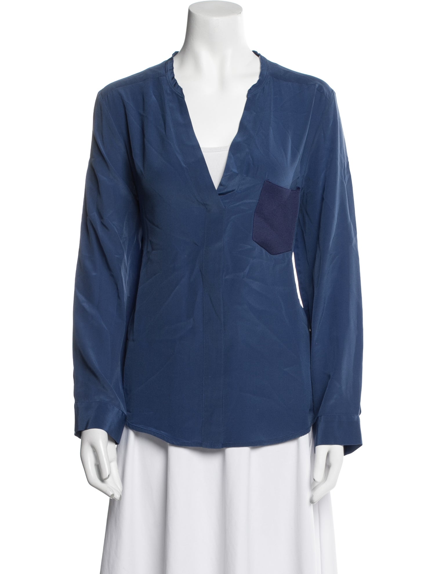 Sandro Silk V-Neck Blouse