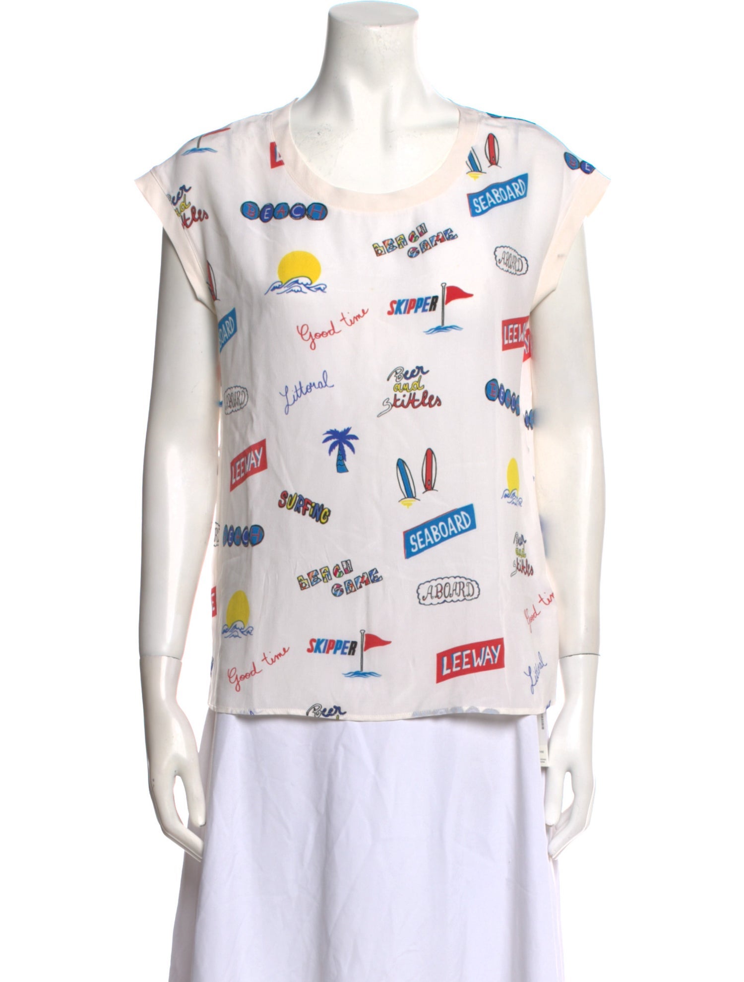 Sandro Silk Printed T-Shirt