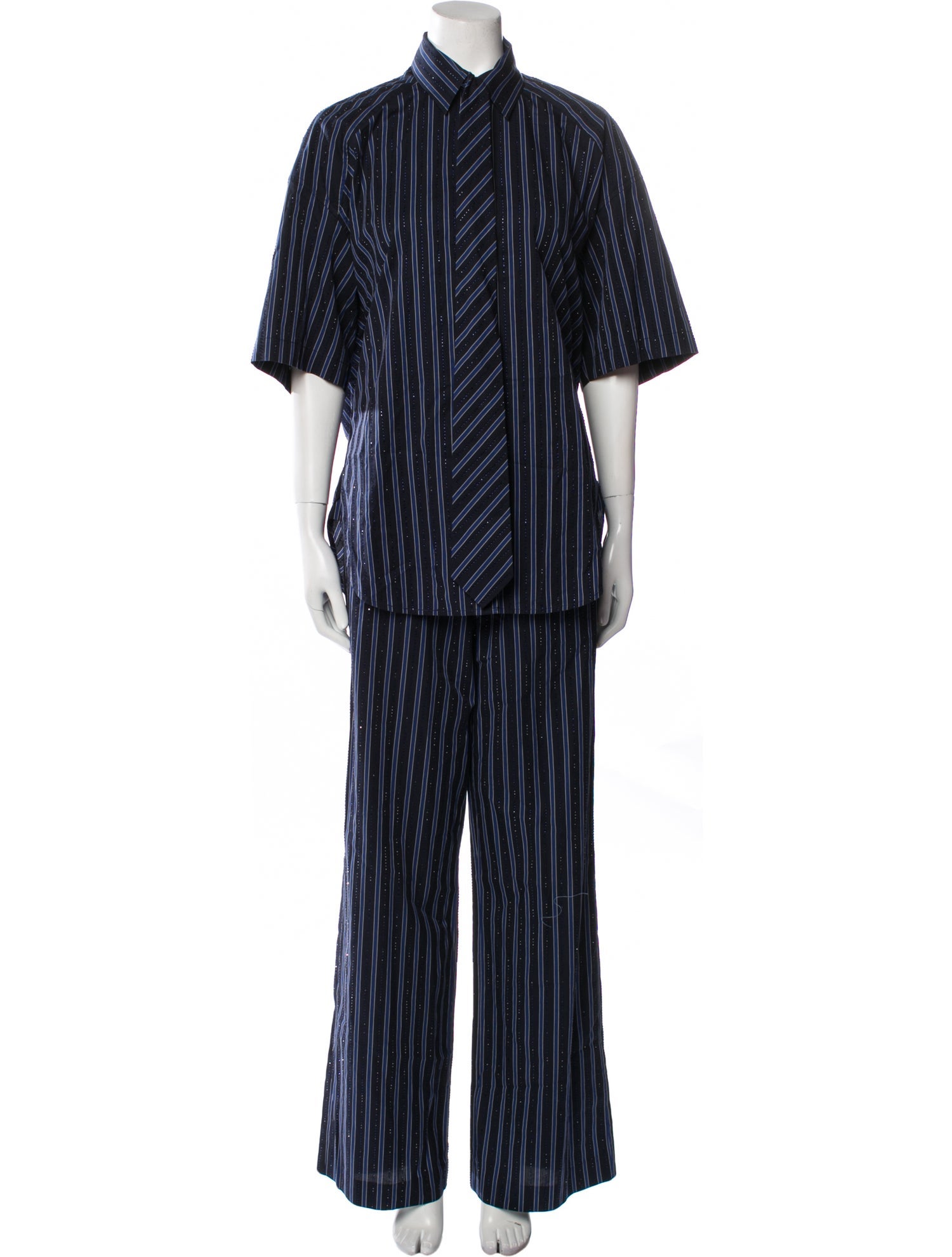 Sandro Striped Crystal Embellishments Pant Set w/ Tags