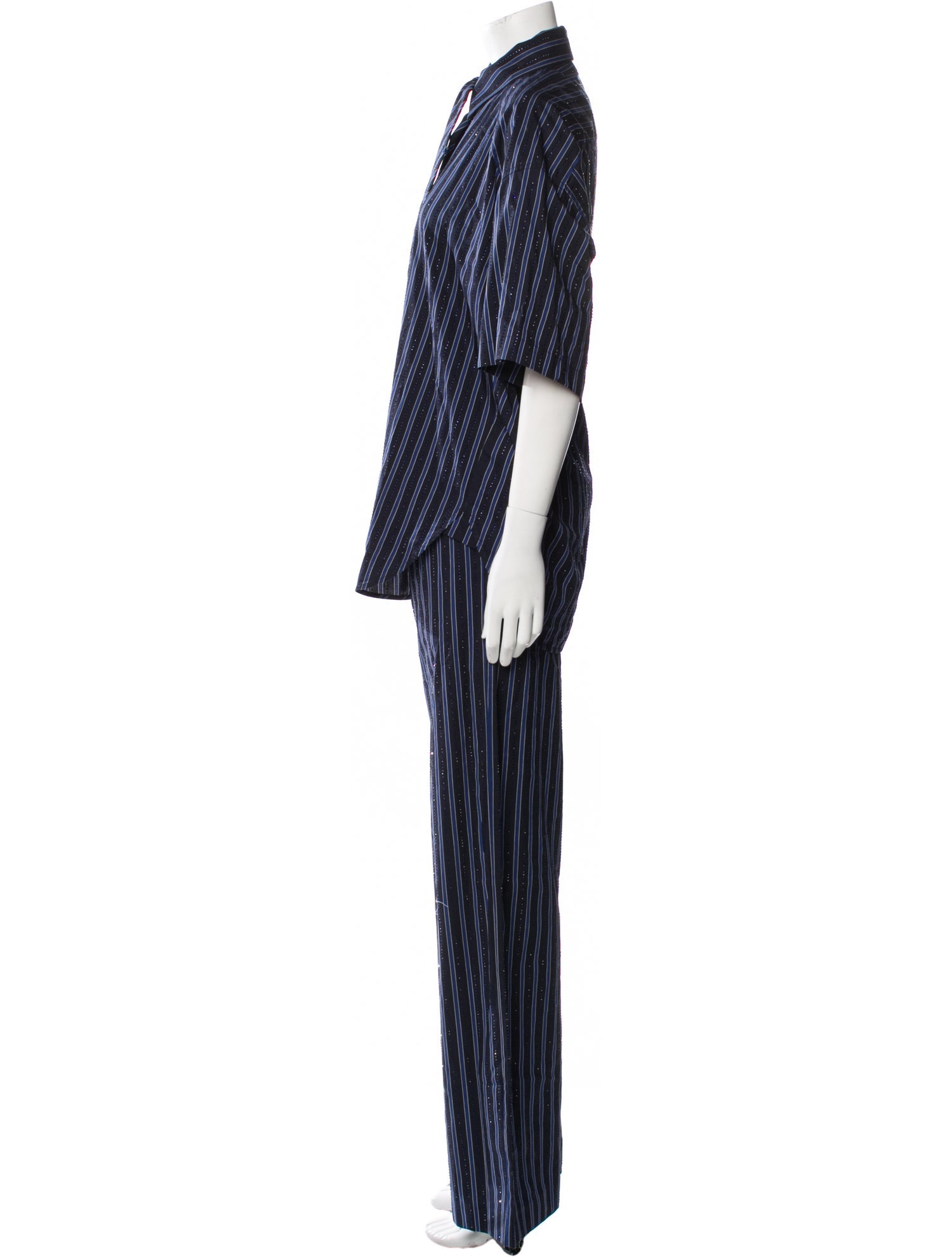 Sandro Striped Crystal Embellishments Pant Set w/ Tags