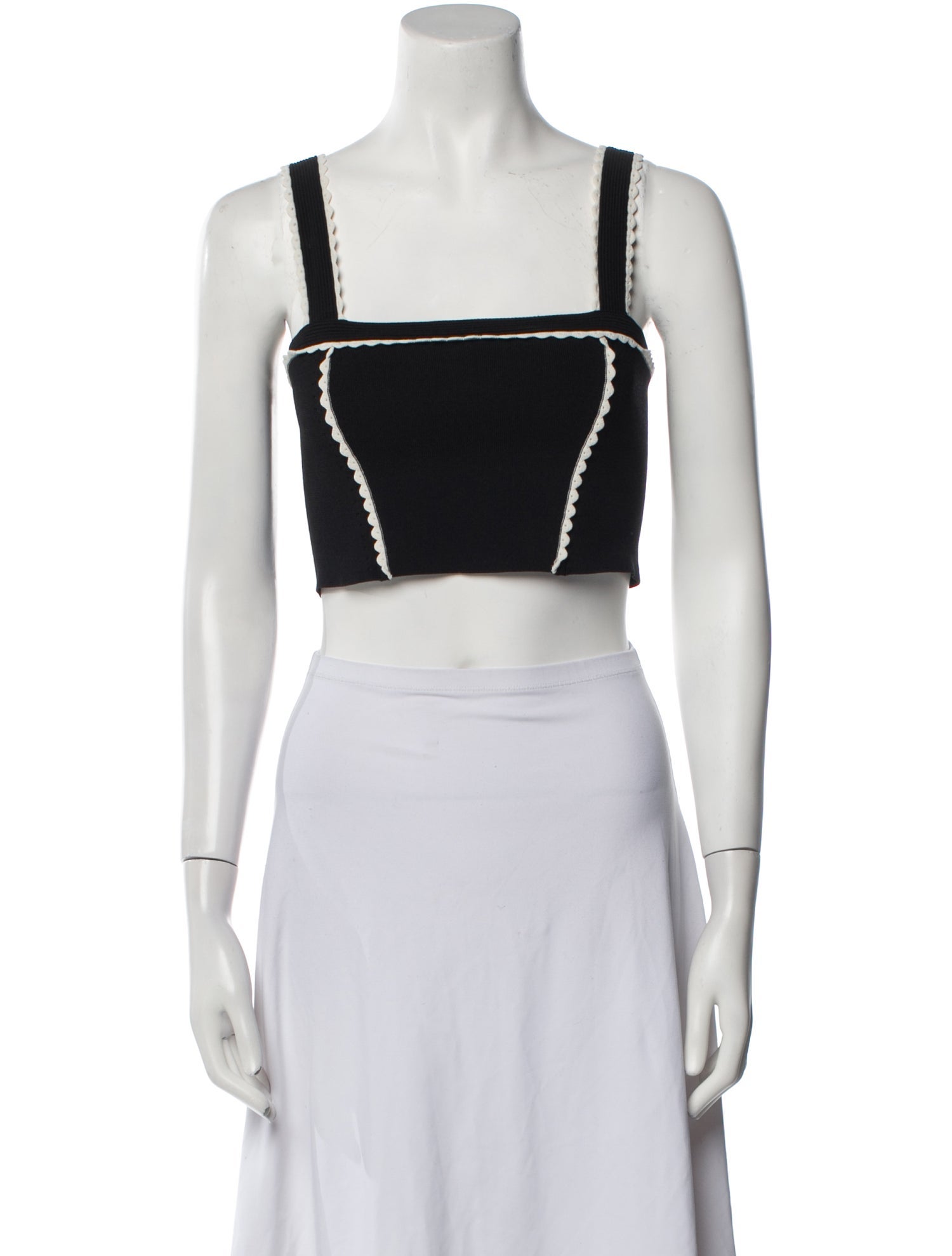 Sandro Square Neckline Sleeveless Crop Top