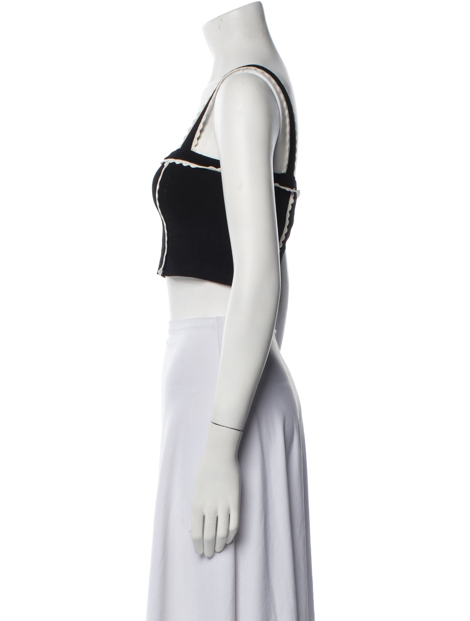 Sandro Square Neckline Sleeveless Crop Top