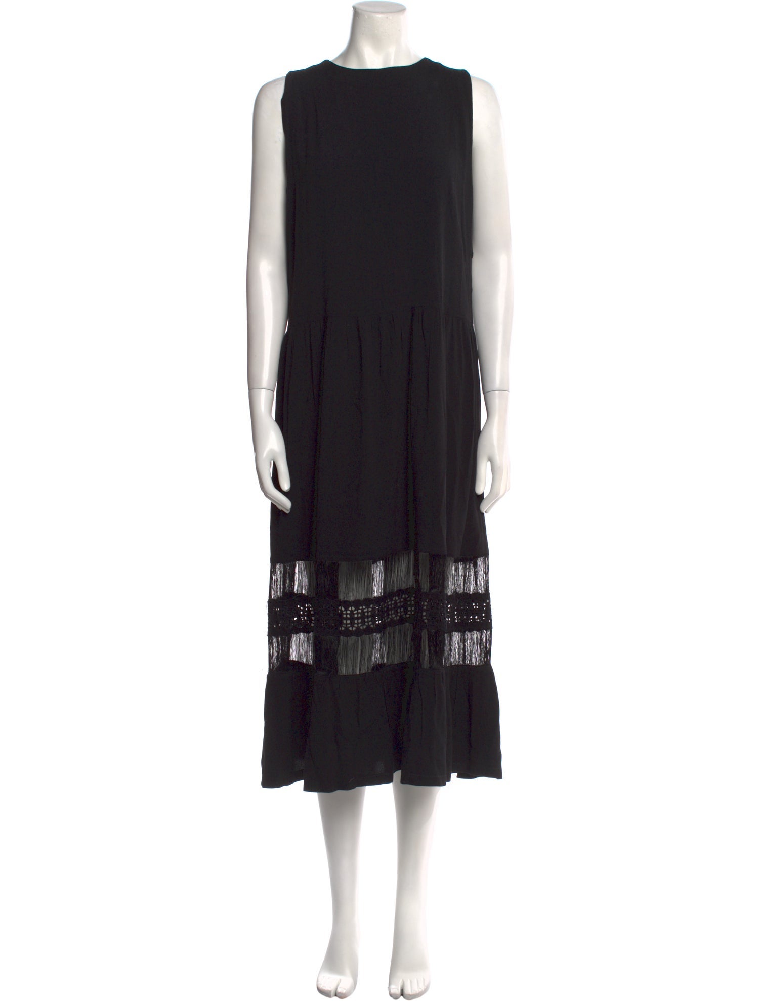Sandro Crew Neck Midi Length Dress