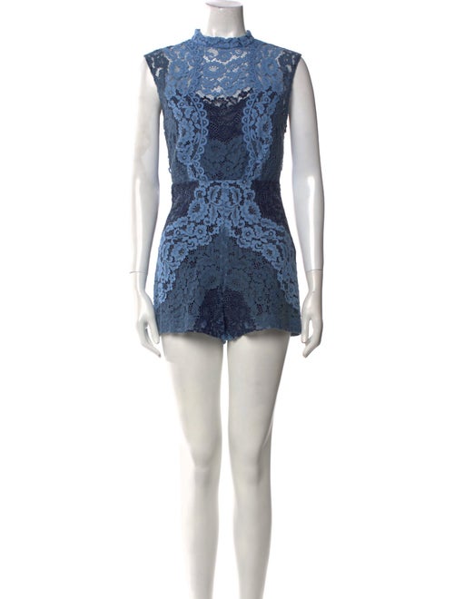 Sandro Lace Pattern Crew Neck Romper