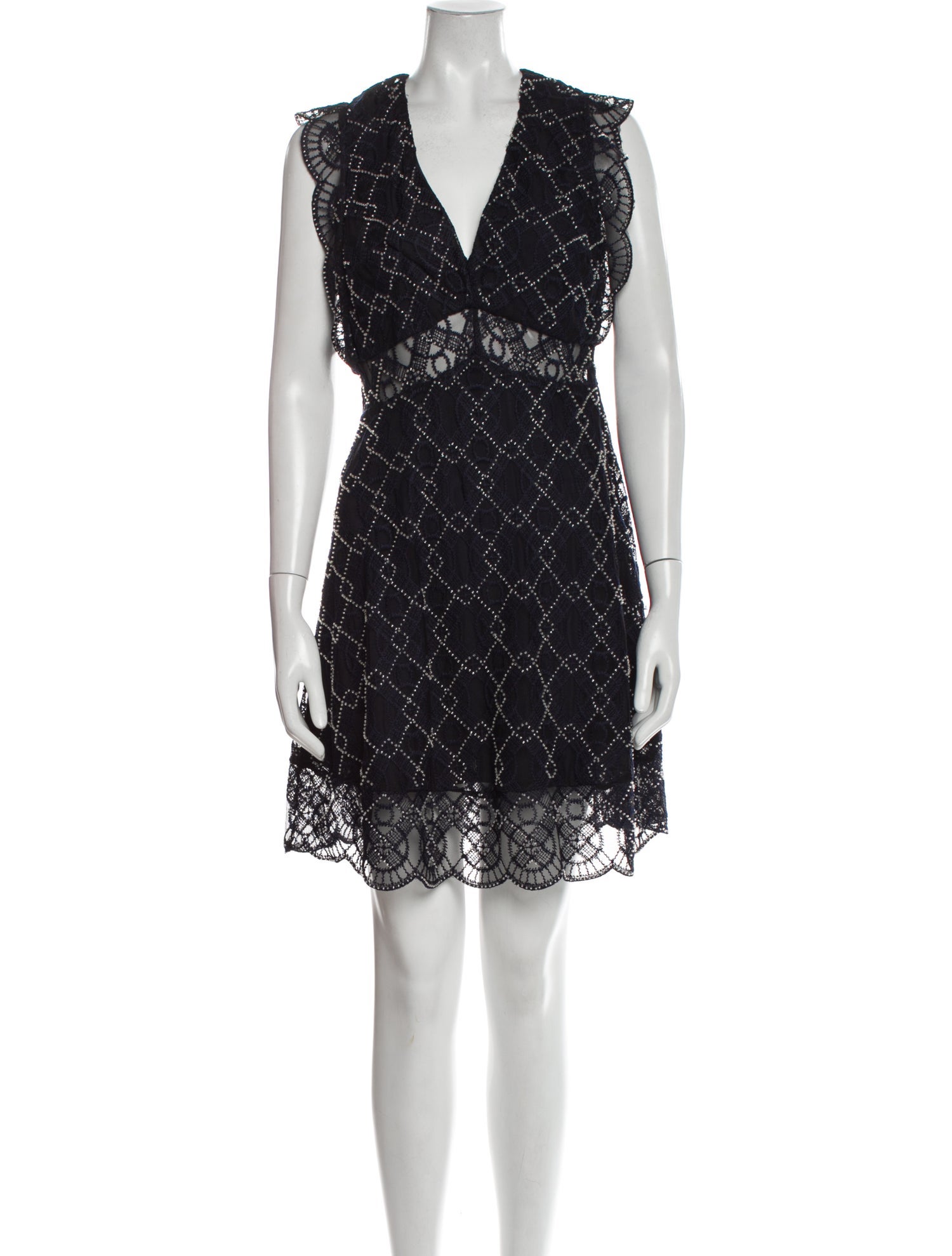 Sandro Lace Pattern Knee-Length Dress