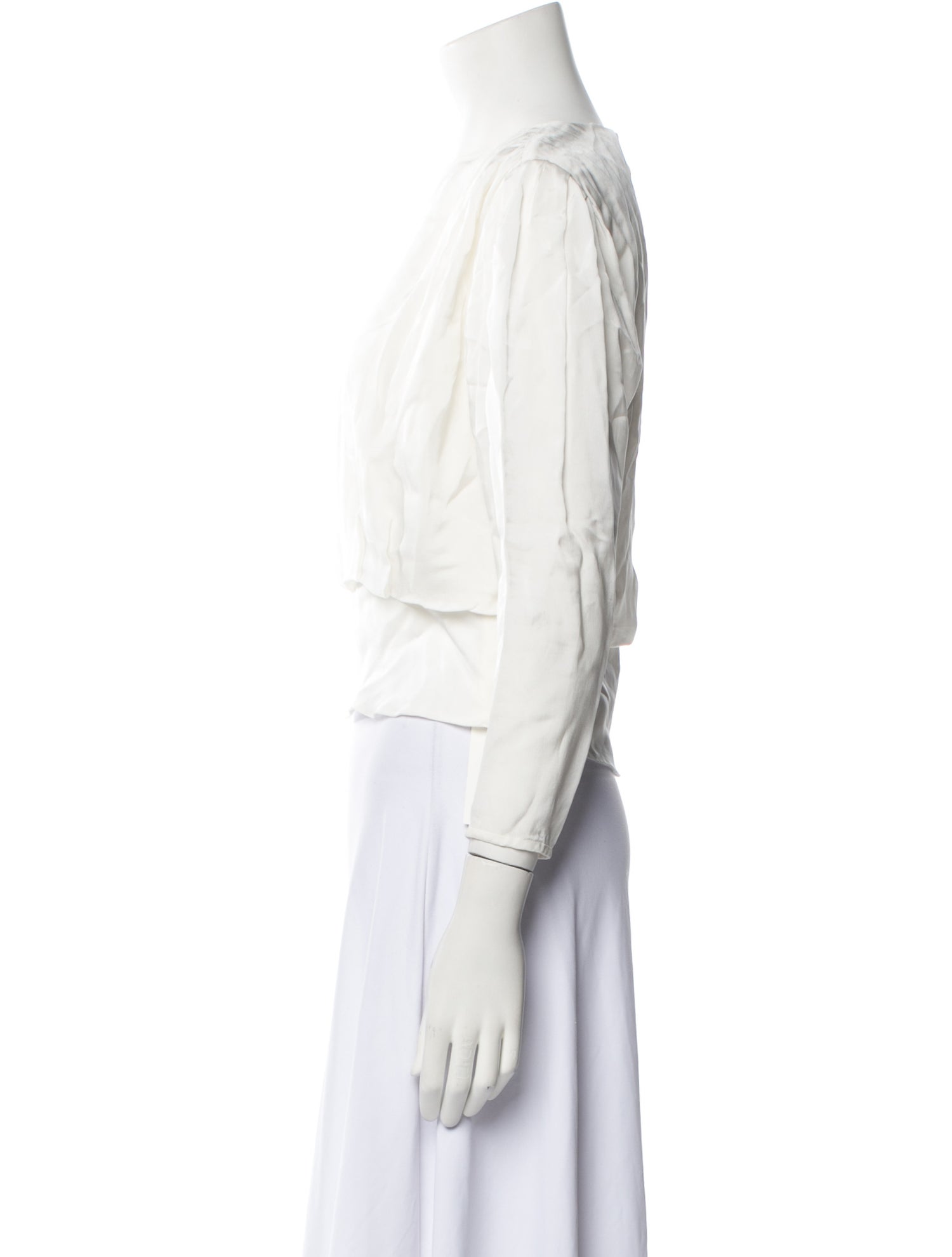 Sandro Crew Neck Three-Quarter Sleeve Crop Top