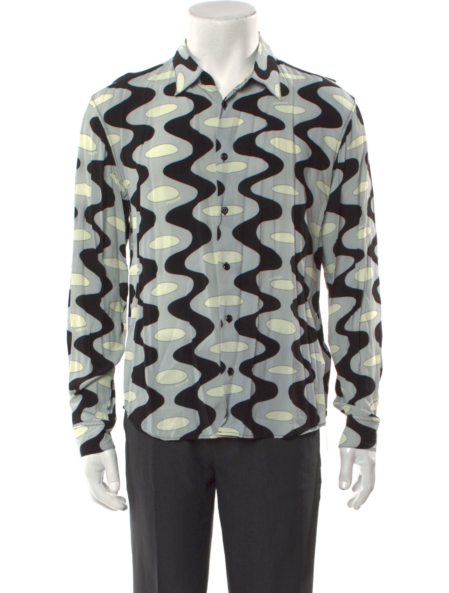 Sandro Printed Long Sleeve Shirt