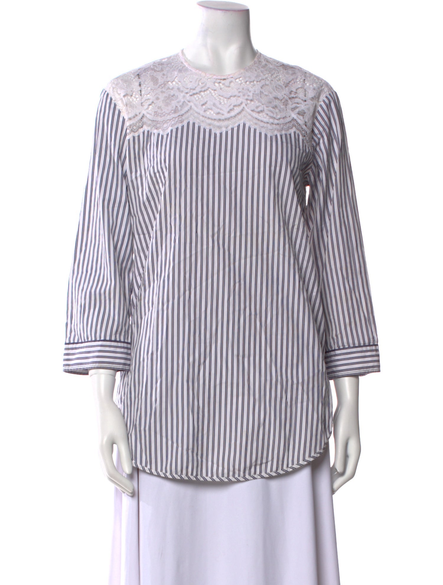 Sandro Striped Mock Neck Blouse