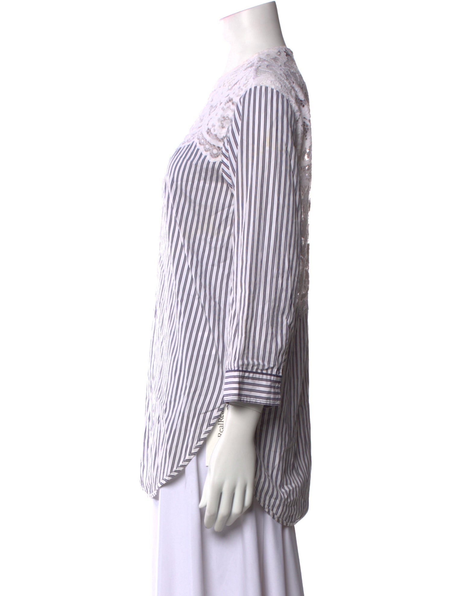 Sandro Striped Mock Neck Blouse
