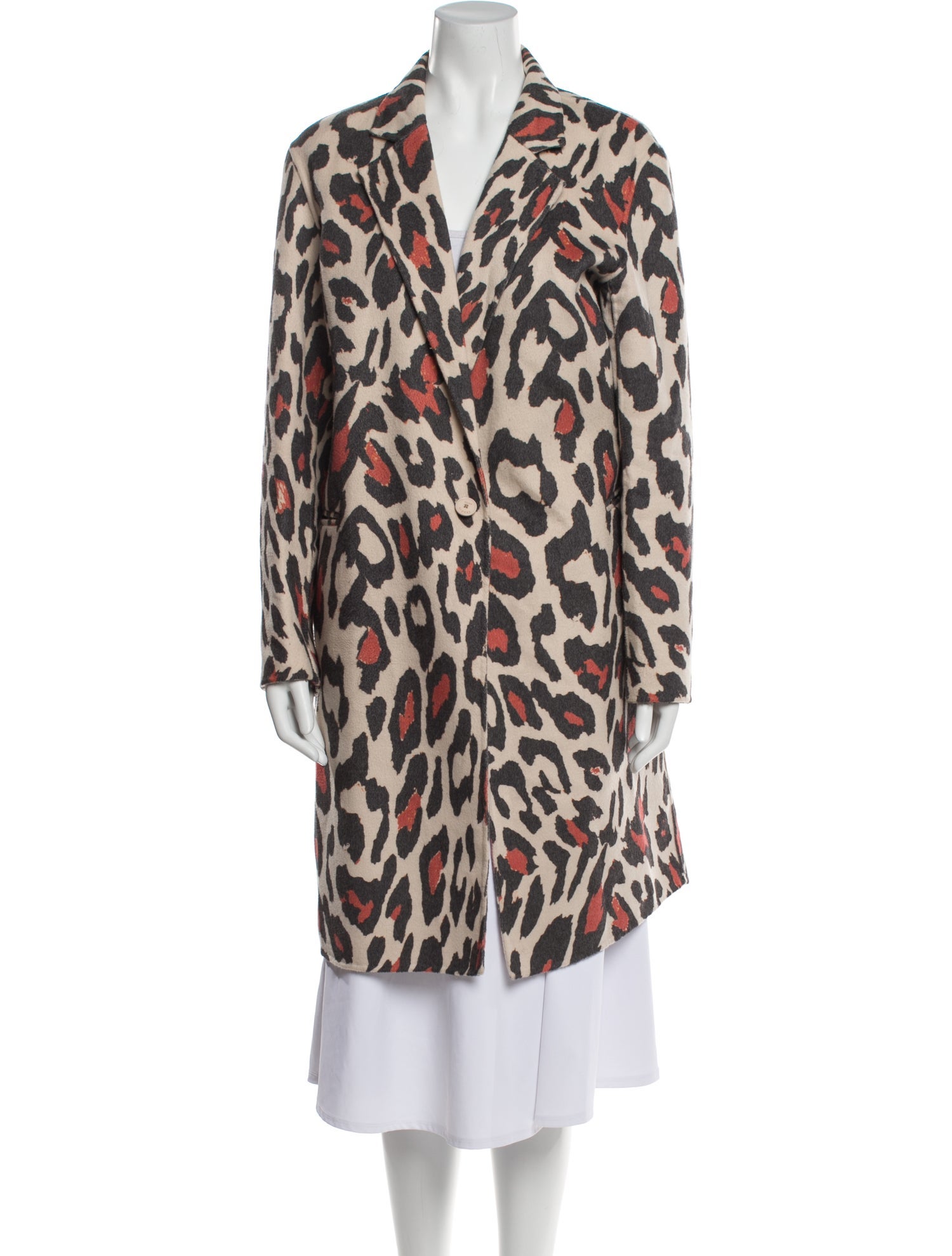 Sandro Animal Print Faux Fur Coat