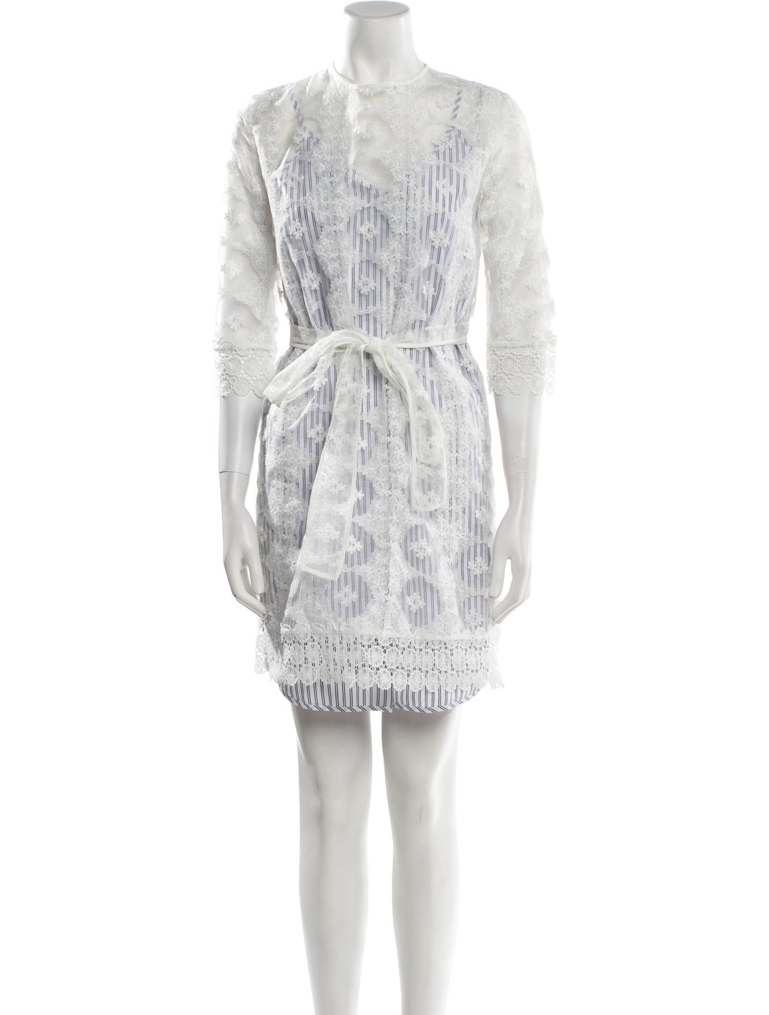 Sandro Lace Pattern Lace Trim Embellishment Dress Set