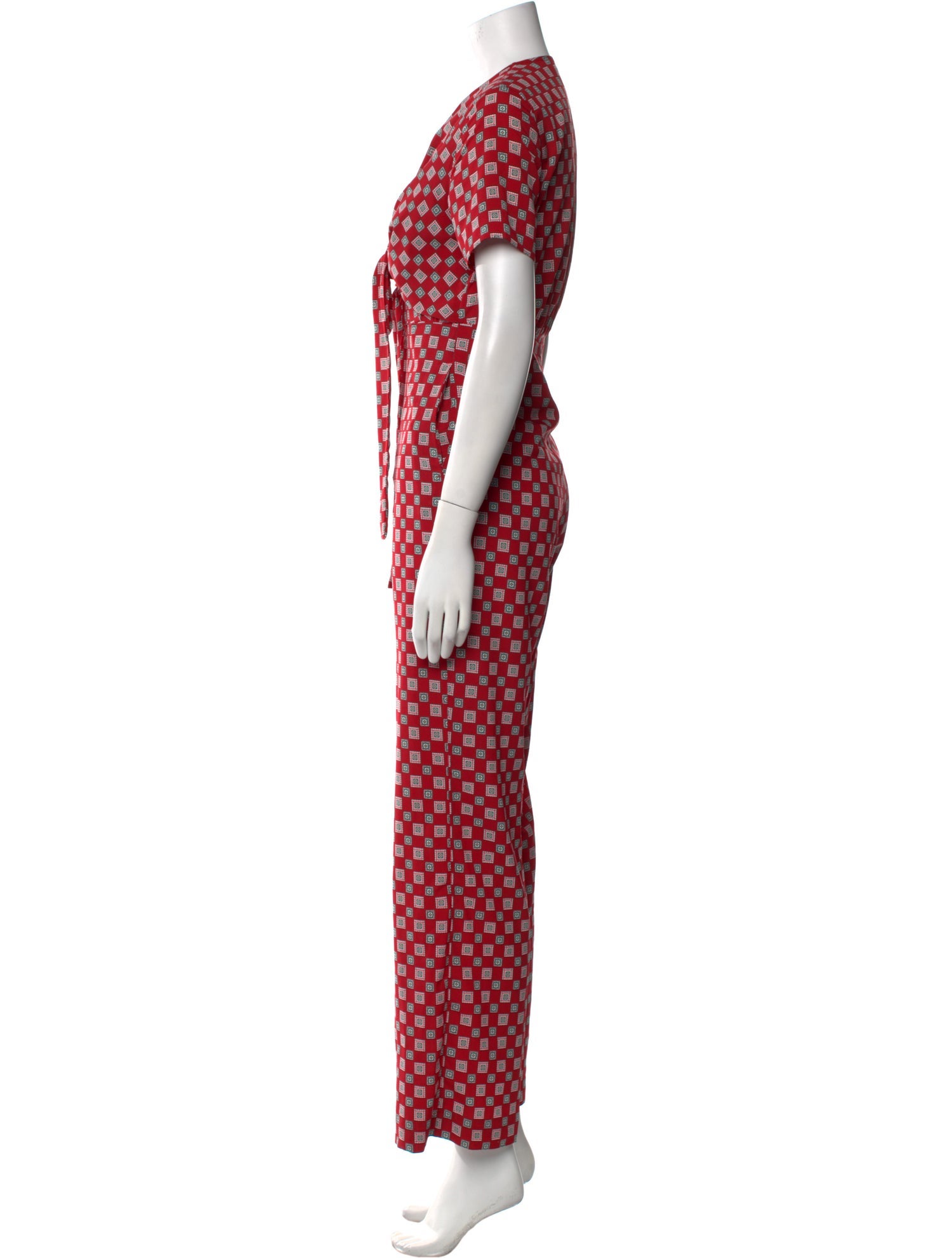 Sandro Floral Print V-Neck Jumpsuit